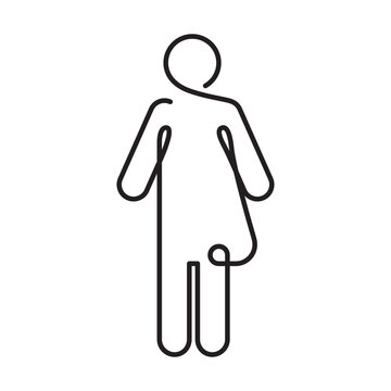 Linear toilet icon. Transgender sign for WC. Bathroom or restroom sign. Line toilet symbol for They. Editable stroke.