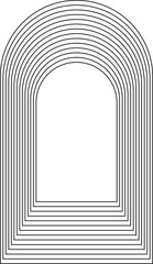Geometric Fractal Line Arch Shape. Frame