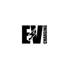 EV car electric vehicle charger logo icon isolated on white  background. 