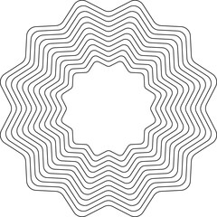 Geometric Fractal Line Star Shape. Frame