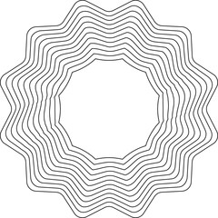 Geometric Fractal Line Star Shape. Frame