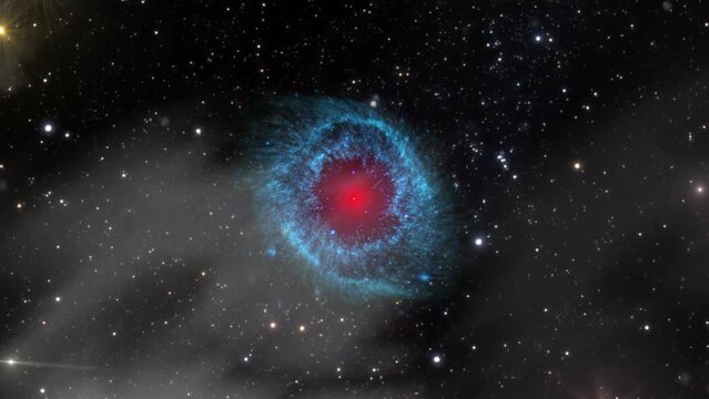 The Helix Nebula (also known as NGC 7293 or Caldwell 63) in Deep Space. Elements of this Video furnished by NASA.  