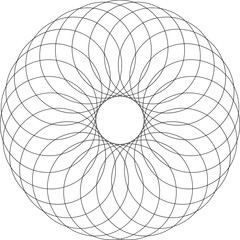 Geometric Fractal Line Circle Shape. Frame