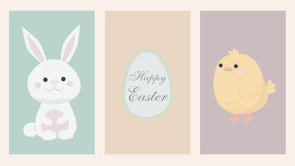Easter card with bunny and eggs