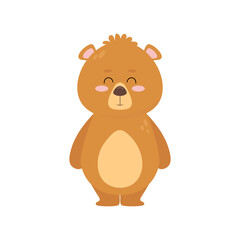 Bear. Brown bear in cartoon style. Children's flat illustration