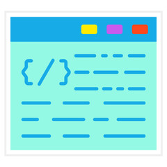 Web Coding Sticker Icon