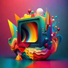 Bright 3D abstract illustration