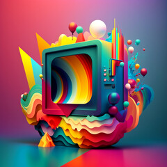 Bright 3D abstract illustration