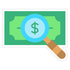 Loupe Money Sticker Icon