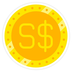 Singapore Dollar Sticker Icon