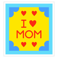 I Love Mom Sticker Icon