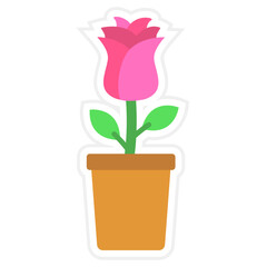 Flower Pot Sticker Icon