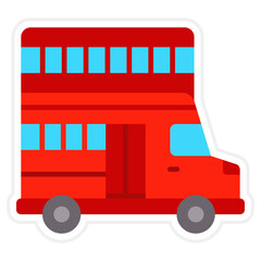 Double Decker Sticker Icon