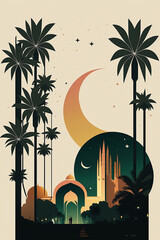 ai generated illustration of ramadan celebration