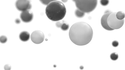 BLACK AND WHITE spheres ON WHITE, 3d render OFSEVERAL SPHERES PNG TRANSPARENT, SUITABLE FOR BACKGROUND OR WALLPAPER, POSTER