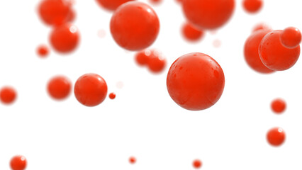 RED spheres ON WHITE, 3d render OFSEVERAL SPHERES PNG TRANSPARENT, SUITABLE FOR BACKGROUND OR WALLPAPER, POSTER