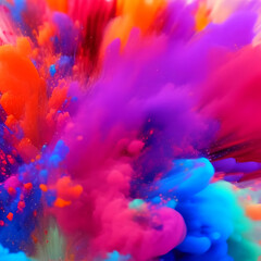 Obraz na płótnie Canvas colored floating oily liquid in water in colors pink, orange, blue and violet, Generative AI. High quality illustration