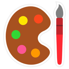 Color Palette Sticker Icon