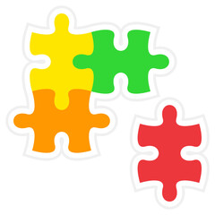 Obraz premium Puzzle Sticker Icon