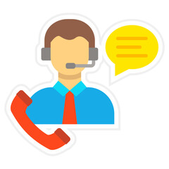 Customer Service Sticker Icon