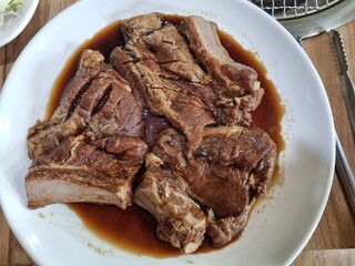 South Korea food Marinated Grilled Spareribs