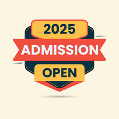 school admission open banner label clipart for social media post template