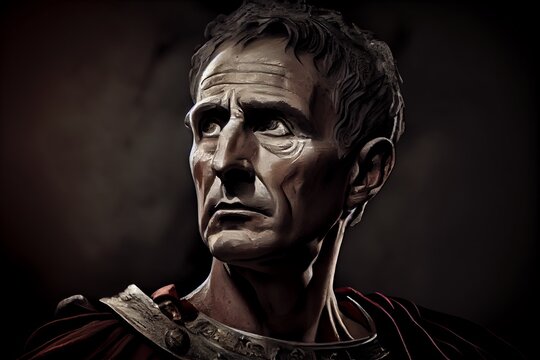 Roman Emperor Gaius Julius Caesar. The Fall Of The Roman Empire. Generative AI