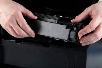 Replacement cartridge for the printer.Replacing the cartridge on the printer. Refilling of cartridges and repair.