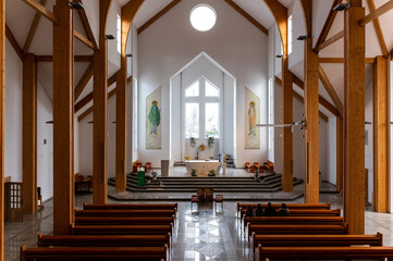interiors and details in catholic church