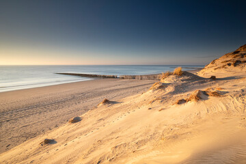 view on sea horizon from sand dune top
