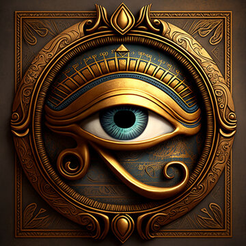 The golden luxury eye of horus.Generative AI