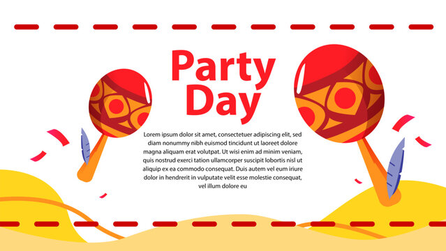 carnival banner with Marakas illustration