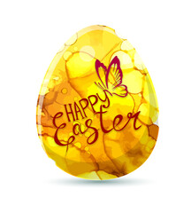 Golden egg watercolor. Happy easter. Vector illustration