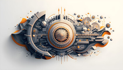 vector image on the theme of science and progress, technology of the future
