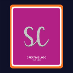 SC letter creative logo design in 3d style