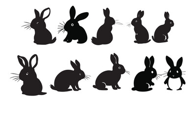 black shadow of rabbit silhouette 02