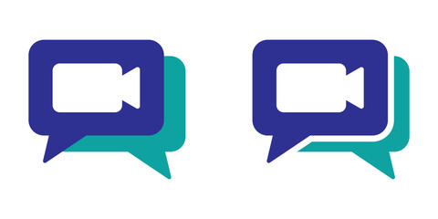 Naklejka premium Video call vector icons set