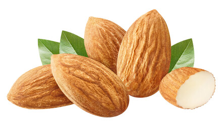 Delicious almonds cut out