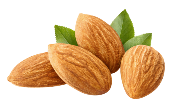 Delicious almonds cut out