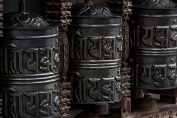 Tibetan prayer wheel in Nepal