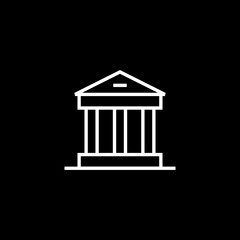  Simple sign bank icon isolated on black background. 