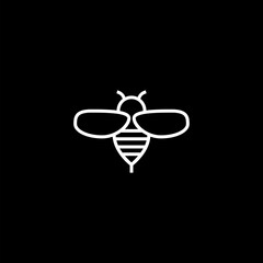 Bee icon isolated on a black background from a collection of alternative medicine.