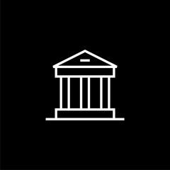  Simple sign bank icon isolated on black background. 