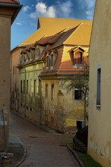 Meissen city. Saxony, Germany. Street of old medieval town.