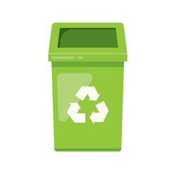 green recycle garbage bin icon- vector illustration