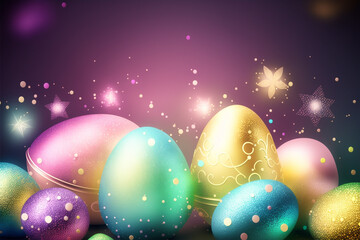 Easter themed background, Generative AI
