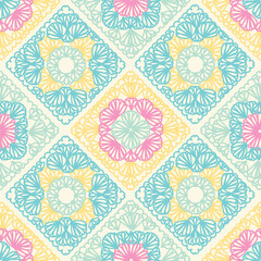 Colorful pastel granny squares seamless pattern 
