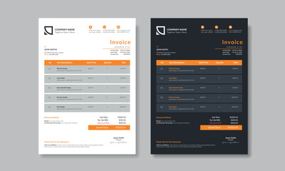 Professional Corporate Invoice Template, Elegant Corporate Billing Design, Sophisticated Business Invoice Layout, Modern Corporate Payment Form, Minimalist Corporate Billing Format, Corporate Invoice.