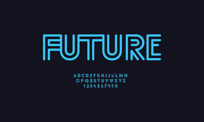 Fototapeta na wymiar Futuristic font alphabet letters. Abstract technology space font and alphabet. Font for data science ,science, tech, space, medical, technology, digital interface projects. futuristic font Logo.