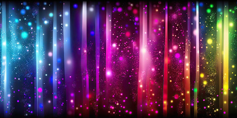background of abstract glitter lights. RGB and black. banner, generative ai